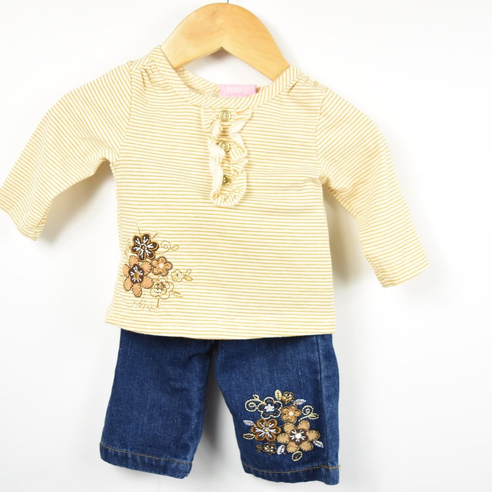 Long sleeve t shirt and jeans set.